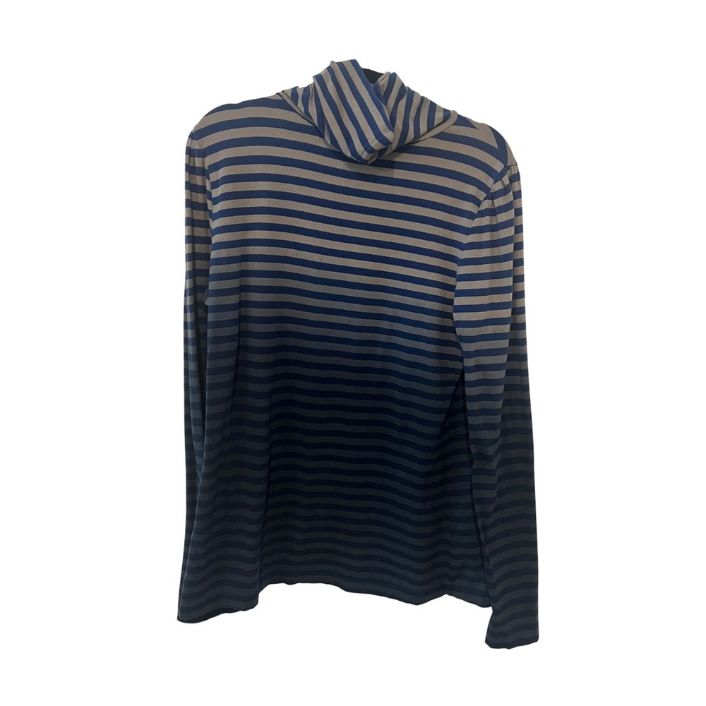 Route 66 XL Blue Grey Striped Ombre Turtleneck Long Sleeve Top (1089)